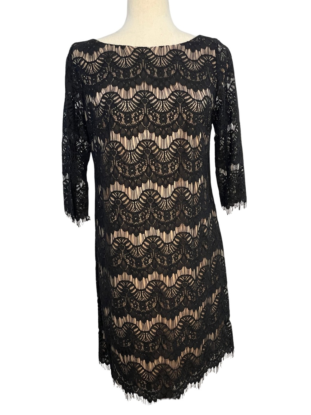 Women’s Jessica Howard Petite Black Lace Shift Dress Size 10P NWT Cocktail